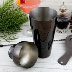 Buy 🧨 BarMan Olea™ Parisian Style 2 Piece Cocktail Shaker - Gun Metal Plated - 20 Ounce 💯 -barman shop black 2p cocktail shaker bpc 4 700x700