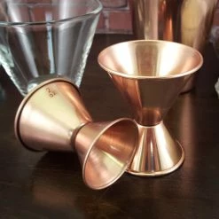 Flash Sale 🧨 BarMan BarConic® Copper Plated 1x2 Double Sided Jigger ✨ -barman shop copper plated double sided measure jiggers 2 700x700