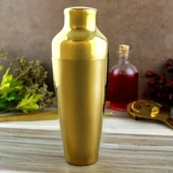 Brand new ⌛ BarMan Olea™ Parisian Style 2 Piece Cocktail Shaker - Gold Plated - 20 Ounce 👏 -barman shop gold 2p cocktail shaker bpc 4 700x700