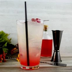 Promo ❤️ BarMan Olea™ Metal Cocktail Straw - Gun Metal Plated 😉 -barman shop gunmetal metal straw bpc 5 700x700