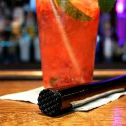 Cheap 🎁 BarMan BarConic® Muddler - Gun Metal - Slim With Black Tenderizer Head 🧨 -barman shop gunmetal muddler bs 5 700x700