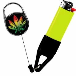 Discount 🛒 BarMan Premium Clip Lighter Leash® - Rasta Series 🎉 -barman shop ll prem web rasta leaf 700x700