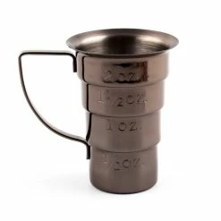 Cheap 🔥 BarMan Olea ™ Multi Stepped Jigger With Handle - Color Options ✔️ -barman shop multi steeped gunmetal 700x700