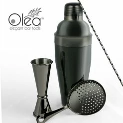 Coupon 🎁 BarMan Olea™ Bar Set - Gunmetal Black - 4 Piece (Bar Spoon Tip Option) 😉 -barman shop olea bar set black bpc 2 700x700