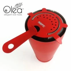 Discount 🎁 BarMan Olea™ Cocktail Strainer - 4 Prong - Metallic NEON Red 💯 -barman shop olea cocktail strainer 4p neon red bpc 3 700x700