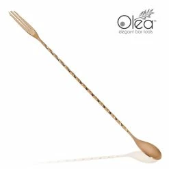 Deals 😀 BarMan Olea™ Copper Plated Bar Spoon - Trident Fork Tip - 30cm Length 🔔