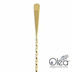 Hot Sale 😀 BarMan Olea™ Gold Plated Bar Spoon - Bent Tip - 50cm Length ✨ -barman shop olea gold bar spoon bent tip 4 700x700