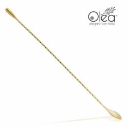 Promo 👏 BarMan Olea™ Gold Plated Bar Spoon - Weighted Tip - 40cm Length ⌛