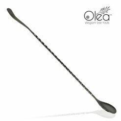 Deals 🌟 BarMan Olea™ Gunmetal Plated Bar Spoon - Bent Tip - 30cm Length 🥰