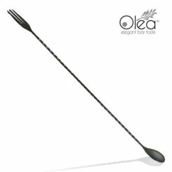 Cheap 🧨 BarMan Olea™ Gunmetal Plated Bar Spoon - Trident Fork Tip - 40cm Length 💯