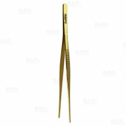 Budget 🎁 BarMan Olea™ Gold Plated Long Garnish Tongs ❤️ -barman shop plating tongs gold bpc 800 700x700