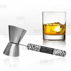 Cheapest 🎉 BarMan Jigger With Printed Handle Design - Lace - .75oz X 1.25oz 🤩 -barman shop printed jigger handle lace bp 800 700x700