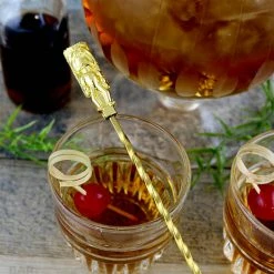 Flash Sale 🥰 BarMan Olea™ Tiki Butt Ku Gold Plated Bar Spoon - 40cm 🔔 -barman shop tiki bar spoon gold bpc 5 700x700