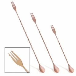 Coupon 😍 BarMan BarConic® Copper Trident Bar Spoons - Several Lengths Available 🛒